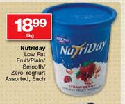 Nutriday Low Fat Fruit/Plain/Smooth/Zero Yoghurt Assorted-1Kg Each