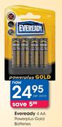 Eveready 4AA Powerplus Gold Batteries Per Pack