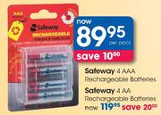 Safeway 4 AAA Rechargeable Batteries Per Pack