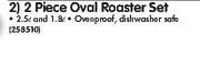 Bekker 2 Piece Oval Roaster Set-Each