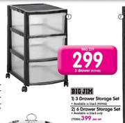 BigJim 3 Drawer Storage Set