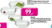 Bekker 2 Piece Rectangular Roaster Set-Each