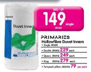 Primaries Hollowfibre Duvet Inners(Single)-Each