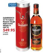 Glenfiddich 15 YO Solera Reserve Single malt Scotch Whisky In Gift Tin-750ml