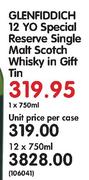 Glenfiddich 12 YO Special Reserve Single Malt Scotch Whisky In Gift Tin-12x750ml