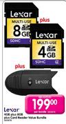 Lexar 4GB Plus 8GB Plus Card Reader Value Bundle Per Bundle