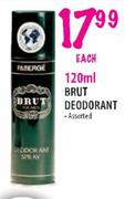 Brut Deodorant Assorted-120ml each