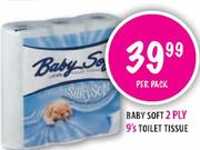 Baby Soft 2 Ply Toilet Tissue-9's per pack