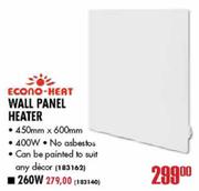 Econo-Heat Wall Panel Heater 450x600mm-260W 