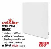 Econo-Heat Wall Panel Heater 450x600mm-400W