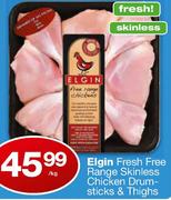 Elgin Fresh Free Range Skinless Chicken Drum Sticks & Thighs Per kg