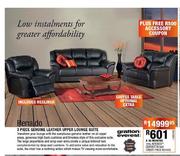 Renaldo 3 Piece Genuine Leather Upper Lounge Suite + Free R500 Accessory Coupon