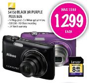 Nikon S4150 Black & Purple Plus 8GB