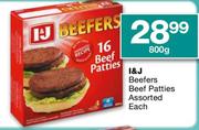I&J Beefers Beef Patties Assorted-800gm