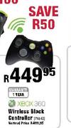 XBOX360 Wireless Black Controller