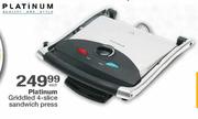 Platinum Griddled 4-Slice Sandwich Press-Each