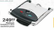 Platinum Griddled 4-Slice Sandwich Press-Each