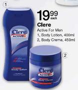 Clere Active For Men Body Cream-450ml