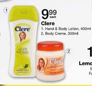 Clere Hand & Body Cream-300ml Each