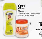Clere Hand & Body Lotion-400ml Each