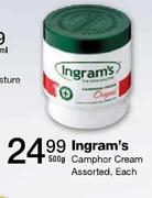 Ingram's Camphor Cream Assorted-500g Each