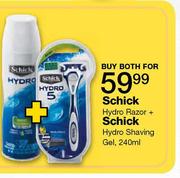 Schick Hydro Razor + Schick Hydro Shaving Gel-240ml