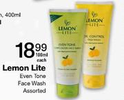 Lemon Lite Even Tone Face Wash Assorted-100ml Each