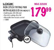 Logik Non Stick Frying Pan With Glass Lid-1400W