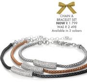 Bold Silver Collection Chain & Bracelet Set