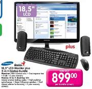 Samsung 18.5" LCD Monitor Plus 3-in-1 Desktop Bundle