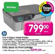 HP 3-in- Colour Inkjet Printer (D3070)