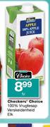 Checkers' Choice 100% Vrugtesap Verskeidenheid Elk-1 Ltr