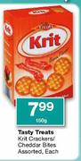 Tasty Treats Krit Crackers/Cheddar Bites Assorted, Each-150g
