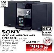 Sony Micro Hi-Fi with CD Player & iPod Dock (CMT-FX300i)