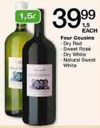 Four Cousins Dry White-1.5Ltr-Each
