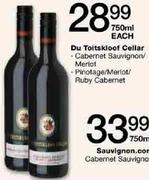 Du Toitskloof Cellar Pinotage/Merlot/Ruby Cabernet-750ml-Each 