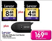 Lexar 4GB Plus 8GB Plus Card Reader Value Bundle