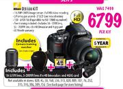 Nikon D3100 Kit + 18-55VR Lens + 55-200VR Lens + 8 x 40 Binoculars + 4GIG Card