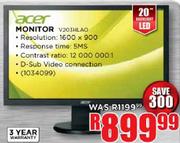 Acer 20" LED Monitor(V203HLAO)