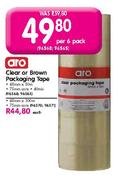 Aro Clear or Brown Packaging Tape (48mm x 50m)-per 6 pack