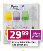 Pretty Baby 3 Bottles And Brush Set 