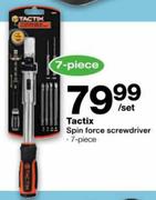Tactix Spin Force Screwdriver-7 Piece Per Set