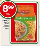 Fatti's & Moni's Pasta Shapes Assorted-500g Each