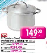 Aro Stainless Steel Professional Cooking Pot-4.2l