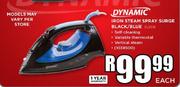 Dynamic Iron Steam Spray Surge Black/Blue-Each