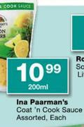 Ina Paarman's Coat n Cook Sauce Assorted-200ml