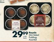 Royale Mini Baked Puddings Assorted-4 per pack