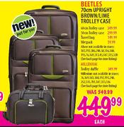 Beetles Upright Brown/Lime Trolley Case-70cm Each