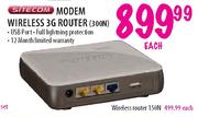 Sitecom Modem Wireless 3G Router(300N)-Each