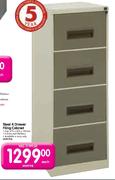 Steel 4 Drawer Filing Cabinet-470 x 630 x 320mm